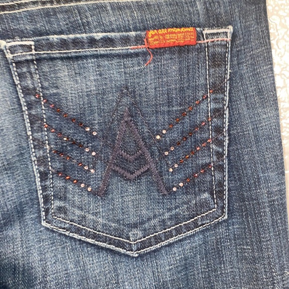 7 For All Mankind Blue Boot Cut Jeans with Vintage Charm - Picture 4 of 11